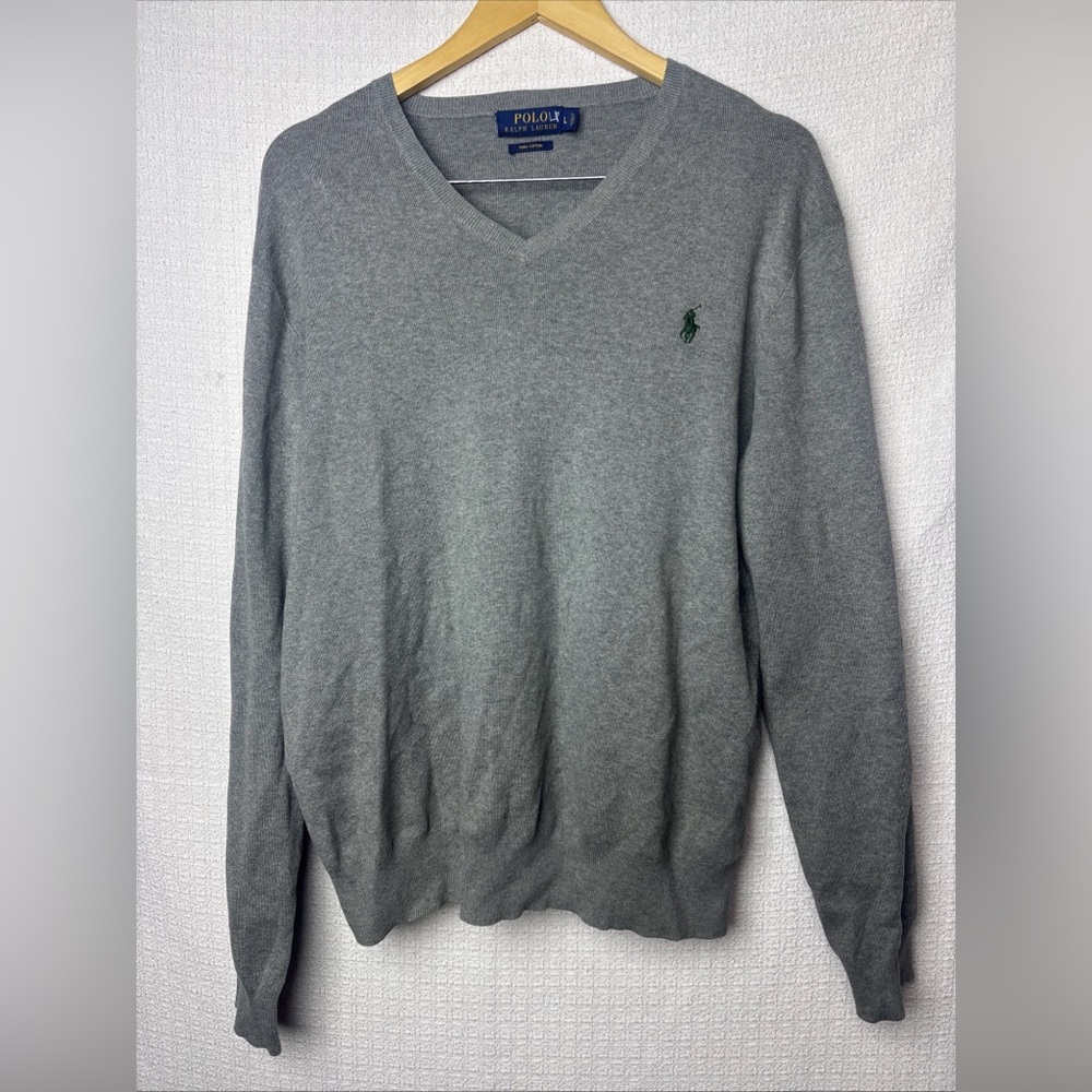 Ralph Lauren Charcoal V-Neck Sweater